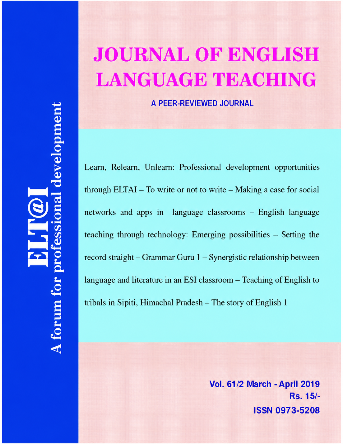 					View Vol. 61 No. 2 (2019): March - April
				