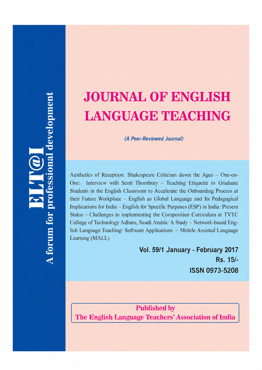 					View Vol. 59 No. 1 (2017): January - February
				